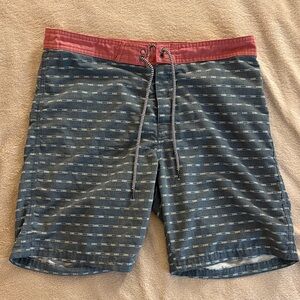 Katin Blue and Red Striped Board Shorts